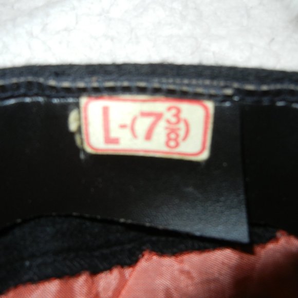 Vintage Authentic Greek Fisherman Cap Hat Black Wool 7 3/8 - Picture 6 of 6